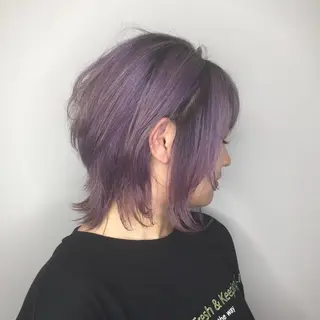 ミディアム maco 艶感ハイトーン🦋のヘアスタイル