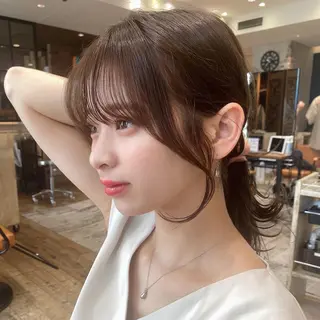 セミロング カラー 顔周り/くびれヘア 韓国ヘア💕風間るなのヘアスタイル