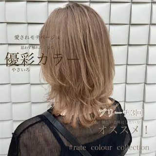 セミロング カラー ヘアアレンジ 🌻Insta指名 NO.1🌻Shoのヘアスタイル