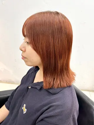 カラー RIN パーマ/暖色カラーのヘアスタイル