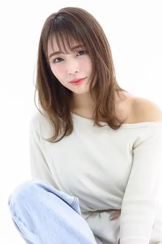 セミロング カラー 店長 奈須 雄紀のヘアスタイル