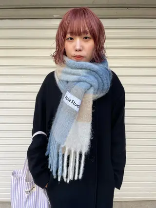 ミディアム カラー パーマ オカモト ミユウ/ブリーチのヘアスタイル