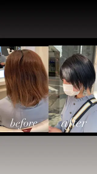 ショート カラー EARTH葛西所属・葛西 縮毛矯正のプロ ブリーチ矯正 青木俊のヘアスタイル