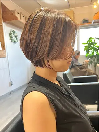 ショート re.share所属・茅ヶ崎/ショートボブ /ハイトーン/片野のヘアスタイル