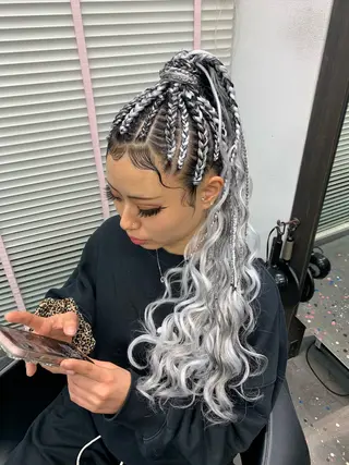 ロング ヘアアレンジ Lehua   (レフア)所属・MEI/ブレイズ/ コーンロウ/茅ヶ崎のヘアスタイル