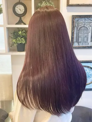 セミロング 赤み消しカラー 🩵かりんのヘアスタイル