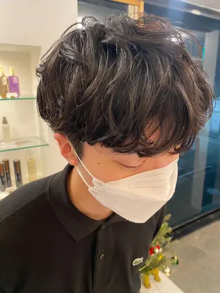 パーマ メンズ 🌻おおとみはな/ ボブ/Wカラー🌻のヘアスタイル