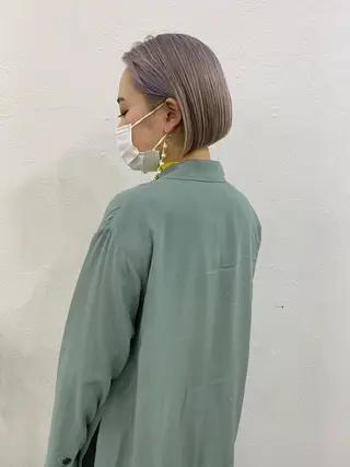 ショート カラー ヘアアレンジ ブリーチダブルカラー ハイライト/山本喜熙のヘアスタイル