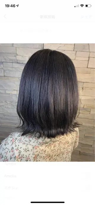 ミディアム カラー 菅野 愛のヘアスタイル