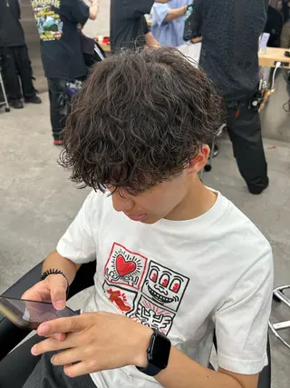 ミディアム パーマ メンズ 🐺森 雄飛/メンズ 韓国ヘアのヘアスタイル