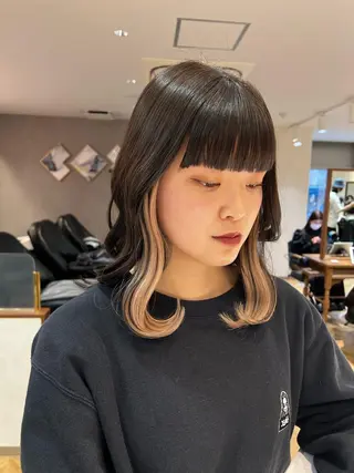 ミディアム ARIA💎縮毛矯正 ブリーチ💎複雑履歴のヘアスタイル