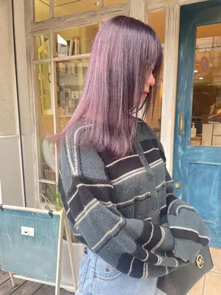 ミディアム カラー ホンダリサコ 透明感カラー/ボブのヘアスタイル