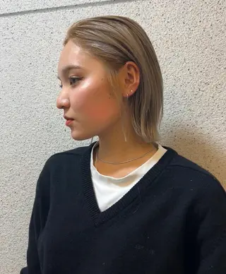 ショート カラー 名古屋栄/ブリーチ/ ボブ🧃木下桃嘉のヘアスタイル