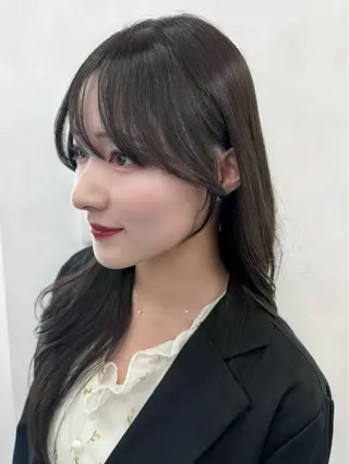 ロング カラー 映える顔周りカット ♥️韓国ヘア"ちぇるのヘアスタイル