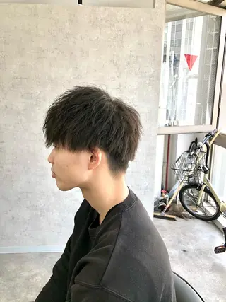 ショート カラー パーマ ヘアアレンジ メンズ キッズ ネイル マツエク・マツパ eir心斎橋店所属・エビスザキレン/メン ズ/心斎橋🌳のヘアスタイル