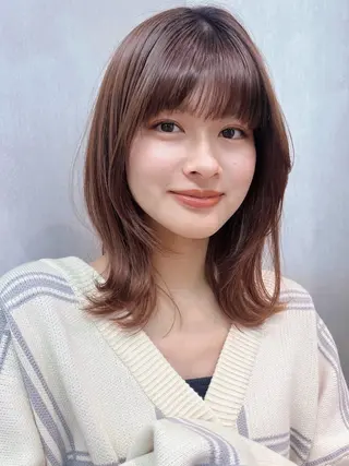 ミディアム 飯田橋神楽坂＊個室 髪質改善hitomiのヘアスタイル