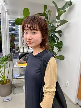 ショート カラー パーマ ボブ/レイヤー/ケア パーマ/リュウタのヘアスタイル