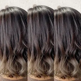 ミディアム カラー 福森 みずきのヘアスタイル