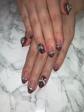 ネイル はな💎ネイル ワンホン、長さ出しのネイルデザイン