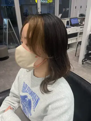 ミディアム インナーカラー/艶髪 カラー/karinのヘアスタイル