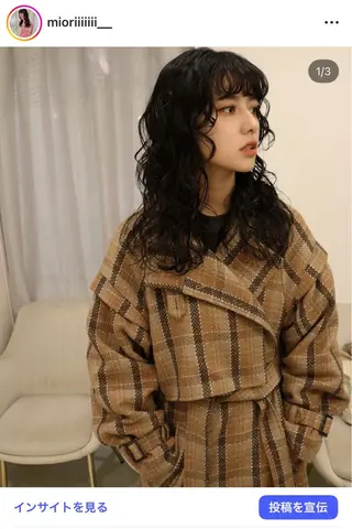 セミロング パーマ 松村 澪里のヘアスタイル