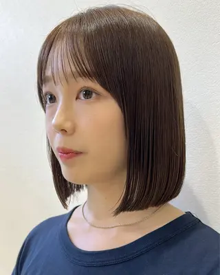 ミディアム カラー かえ🩶韓国ボブ🎀 透明感カラー🥣のヘアスタイル