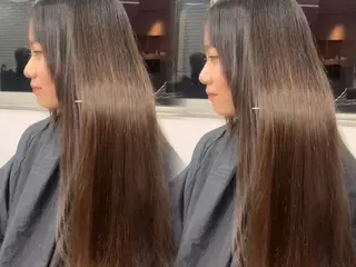 セミロング カラー 山崎/ボブ縮毛矯正 レイヤー髪質改善のヘアスタイル