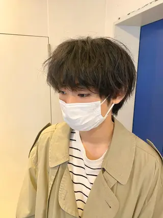 ミディアム メンズ JINKIメンズ特化 メンズカットパーマのヘアスタイル