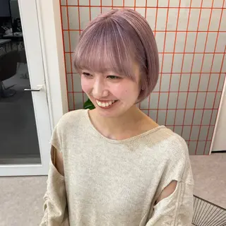 ショート カラー ハイトーン/韓国ヘア 🎀momo🎀のヘアスタイル