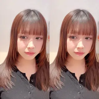 セミロング 🍒しの🍒 透明感カラー/カットのヘアスタイル