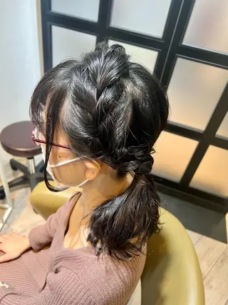 ミディアム ヘアアレンジ 人見知りさんでも安心 奥田 里佳子のヘアスタイル