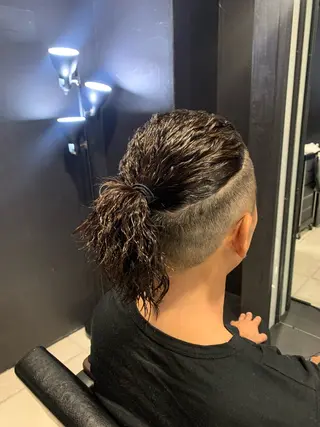 セミロング メンズ メンズパーマ/難波/ 心斎橋　室園亮佑のヘアスタイル