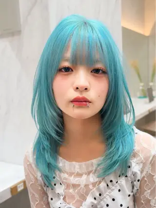 ロング カラー ケアブリーチ 韓国レイヤーKYONのヘアスタイル
