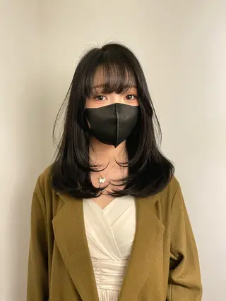 セミロング yu-kaハッシュ カット/韓国レイヤーのヘアスタイル