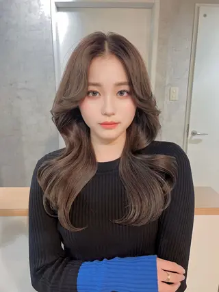 ロング カラー ヘアアレンジ 韓国レイヤー/ 顔周り💕田中将吾のヘアスタイル