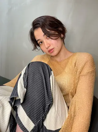 ショート カラー ショート/ボブ専門 宮脇美奈/南船場のヘアスタイル