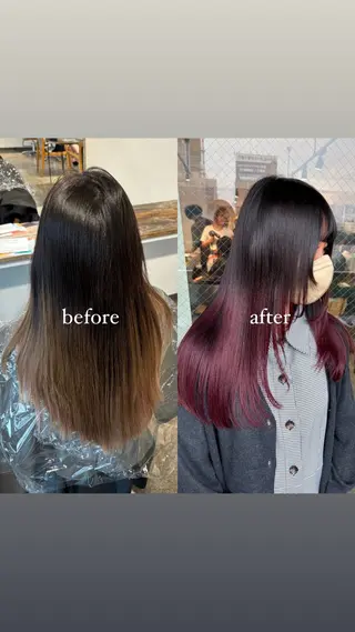 セミロング カラー 💫miyu💫デザ インカラー/アレンジのヘアスタイル