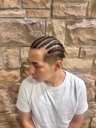 ヘアアレンジ メンズ airi🌺特殊ヘア /コーンロウ✨のヘアスタイル