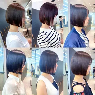 ミディアム ロンドガーネット /髪質改善/レイヤーのヘアスタイル