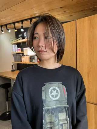 ミディアム カラー Rico / bob/グレージュのヘアスタイル