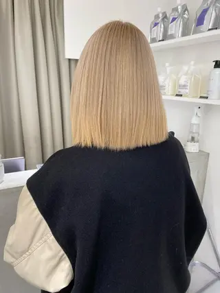 カラー kumon ayu ブリーチ/ハイトーンのヘアスタイル