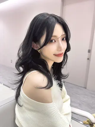 ロング カラー 韓国ヘア/レイヤー/ 顔まわり/りょーとのヘアスタイル