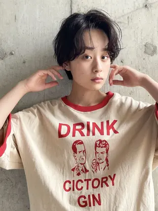 ショート カラー パーマ cupra所属・カワクボ ソラのヘアスタイル