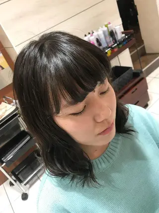 ミディアム パーマ テラモト カズヨシのヘアスタイル
