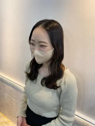 セミロング Rinka/梅田/ 透け感カラー🤎のヘアスタイル