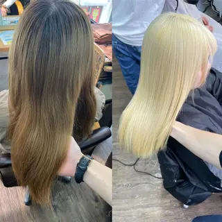 セミロング カラー ヒカ/外国人風 デザインカラーのヘアスタイル