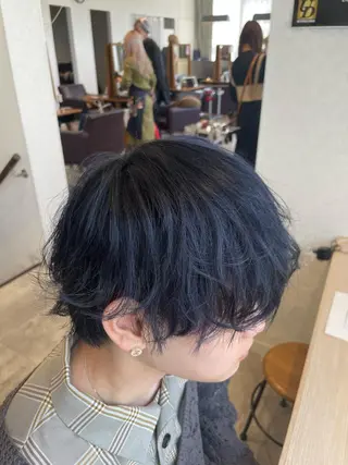 ショート カラー メンズ メンズ専門/パーマ 束間ショートのヘアスタイル