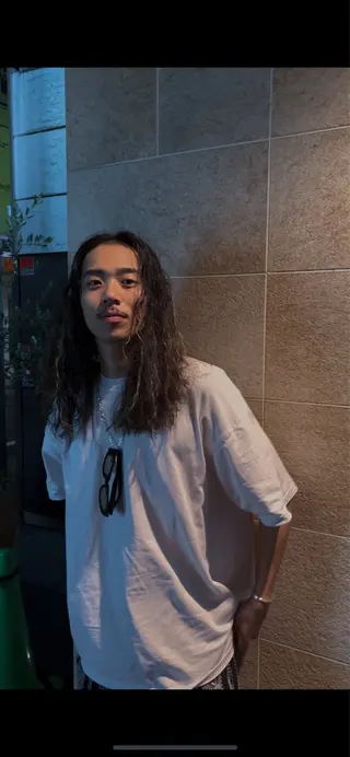 ロング カラー パーマ ヘアアレンジ メンズ 池田 海斗のヘアスタイル