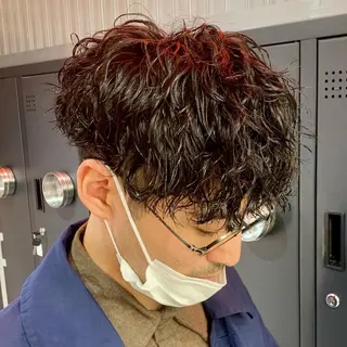 ショート カラー パーマ ヘアアレンジ メンズ メンズ人気NO,1 Genieジーニーのヘアスタイル