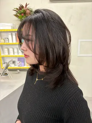 ミディアム カラー レイヤー/柔色 カラー/SAkiのヘアスタイル